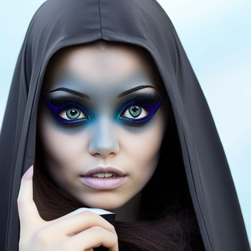 Ethereal Beauty: Portrait of a Girl with Eldritch Eyes