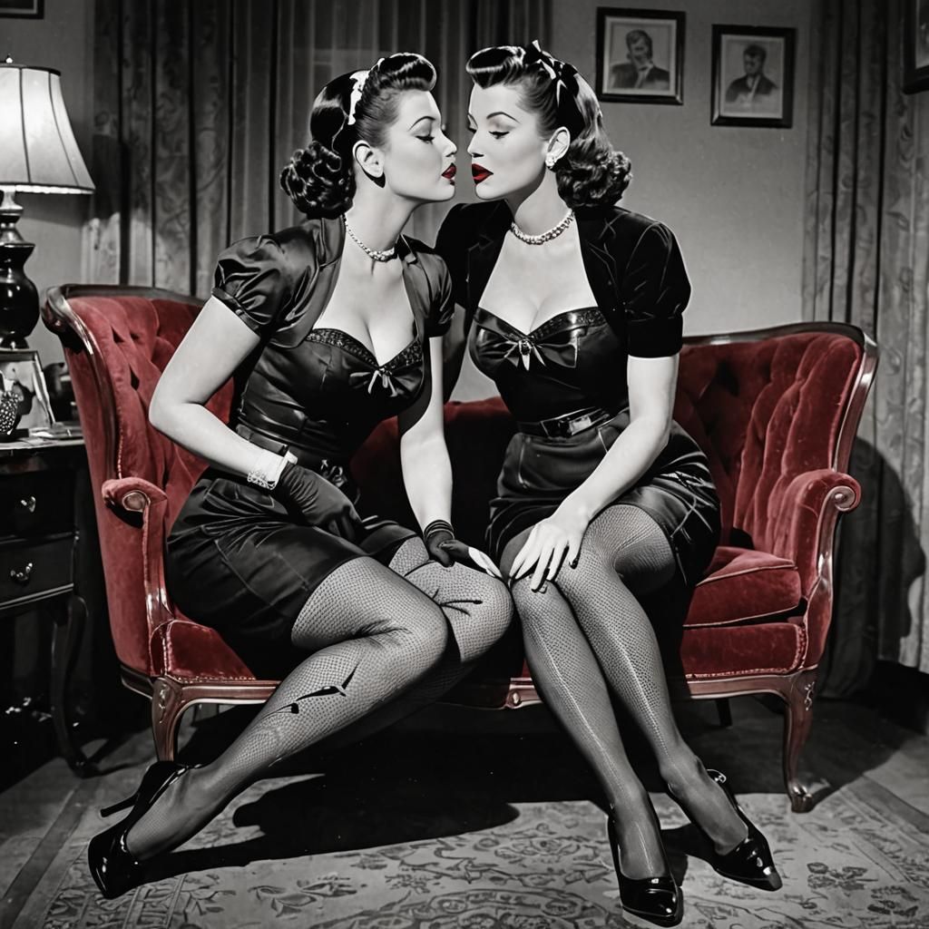 Vintage Glamour: A Sensual Pin-Up Scene