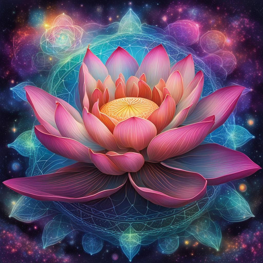 Astral Lotus Flower by Pablo Amaringo, 8K