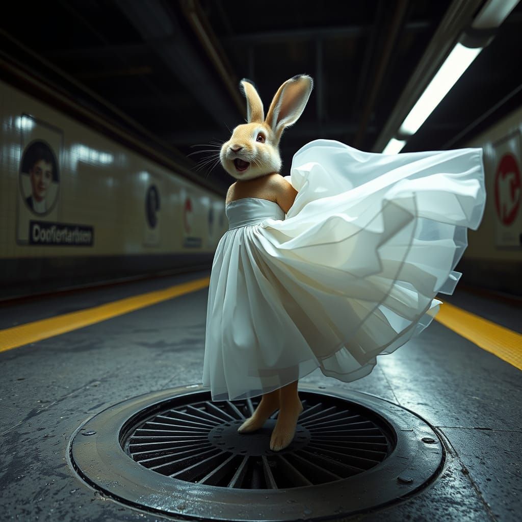 Hyperrealistic Bunny Channels Marilyn Monroe
