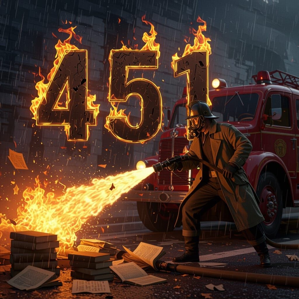 Fahrenheit 451 Flames Vector Illustration