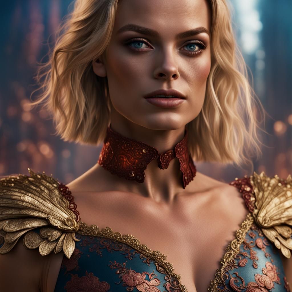 Margot Robbie Transforms into Ken: Detailed Digital Art