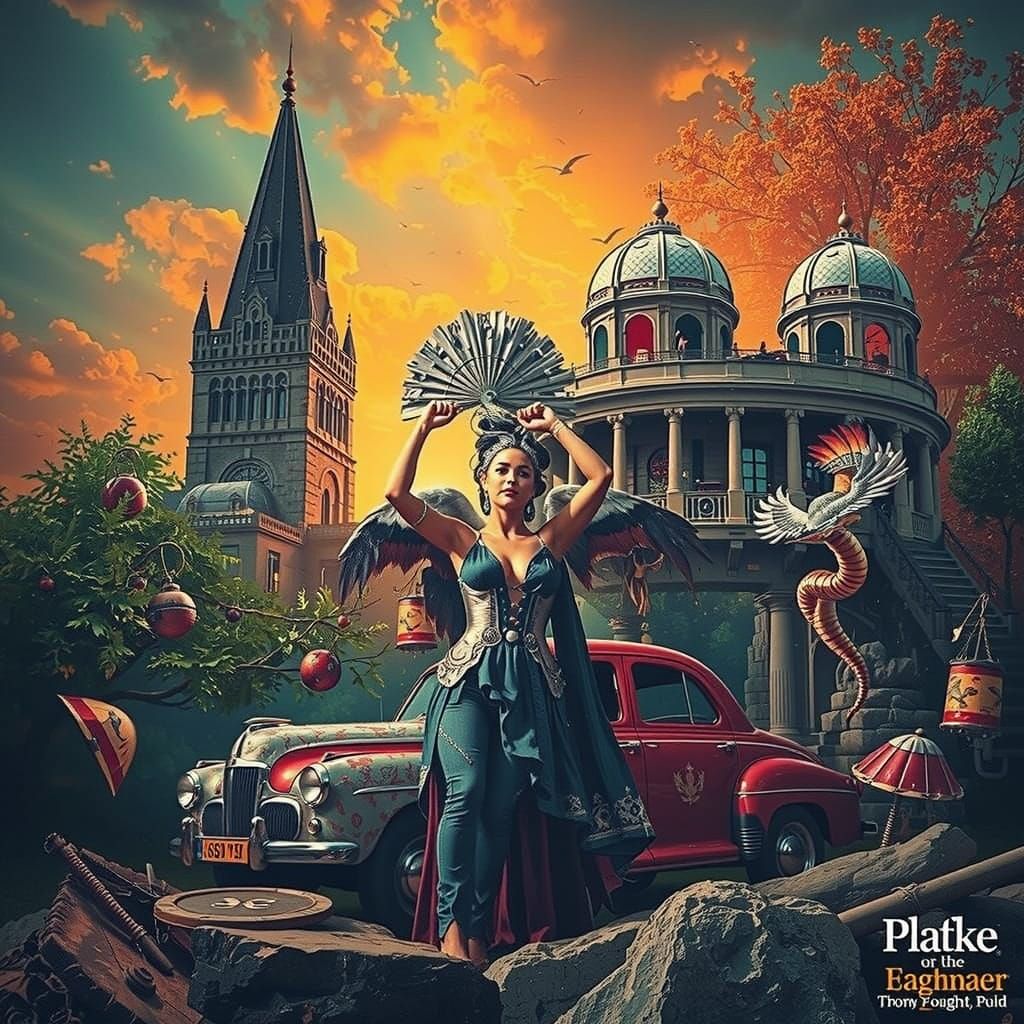 Vibrant, Detailed Masterpiece in Triadic Colors