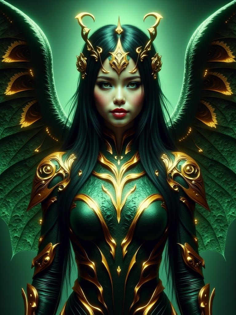 Mythical Woman Warrior in High Fantasy Style