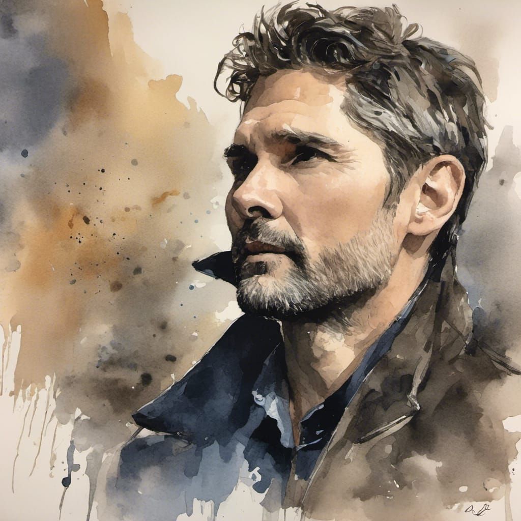 Eric Bana Watercolor Portrait