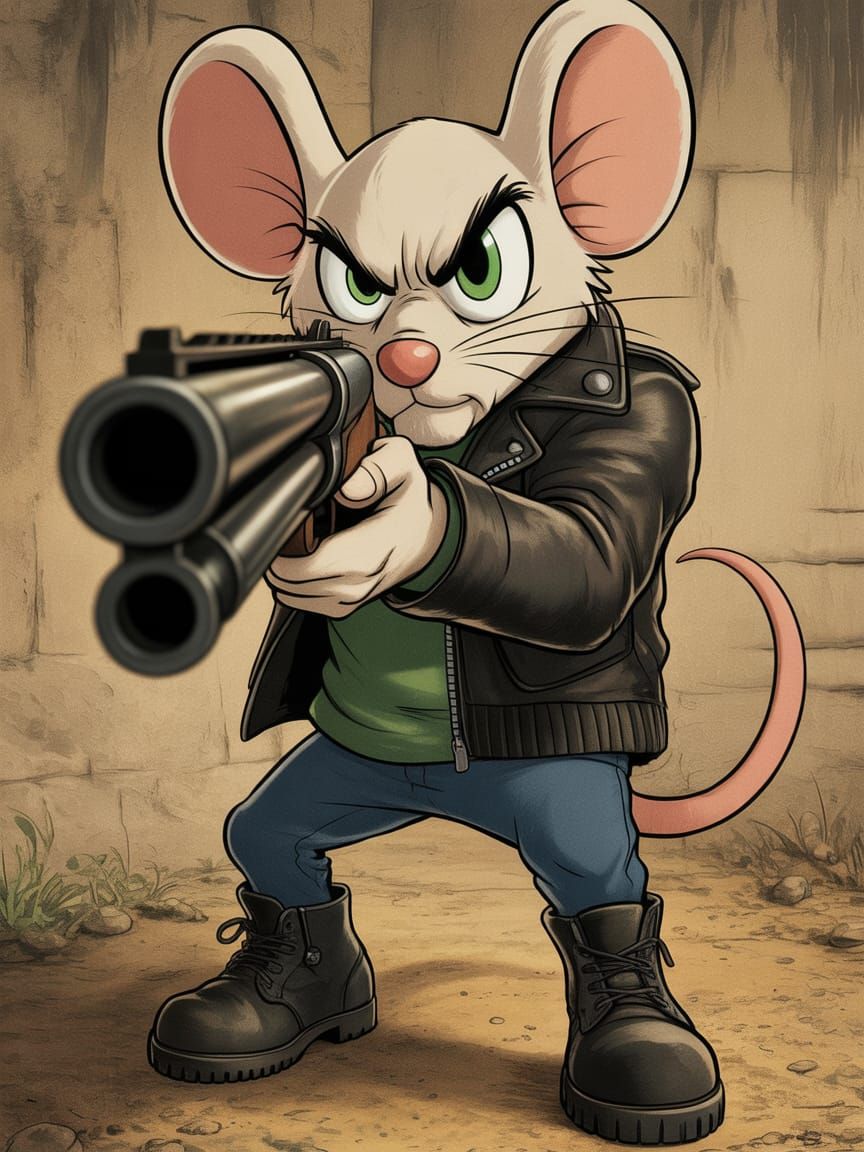 Danger Mouse Points Shotgun at Viewer