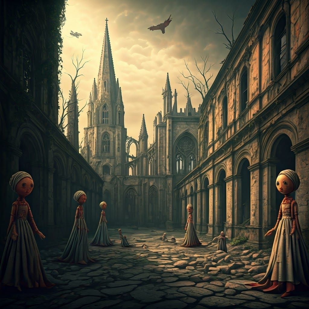 “Rag Dolls in Gothic Town”