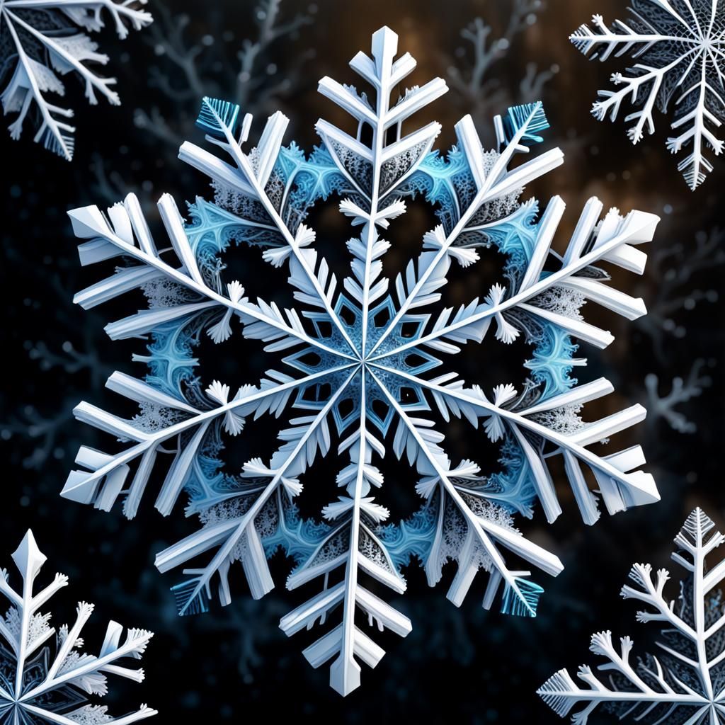 Fractal Snowflake: Detailed Matte Painting in 8K