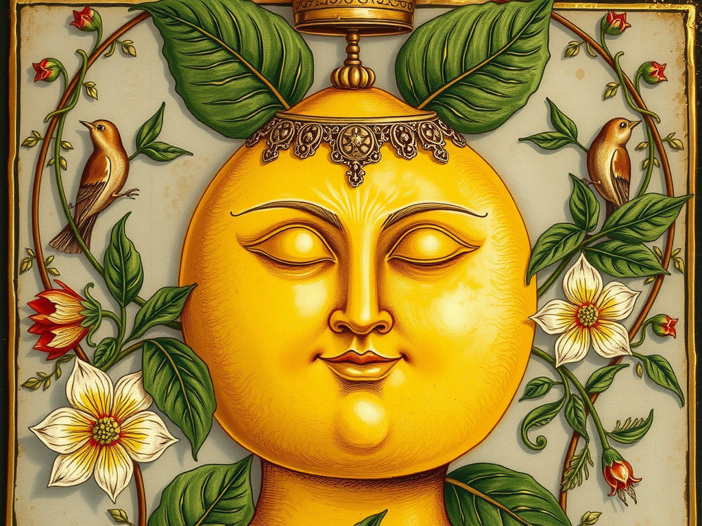 Lemon Deity in Illuminated Manuscript Style