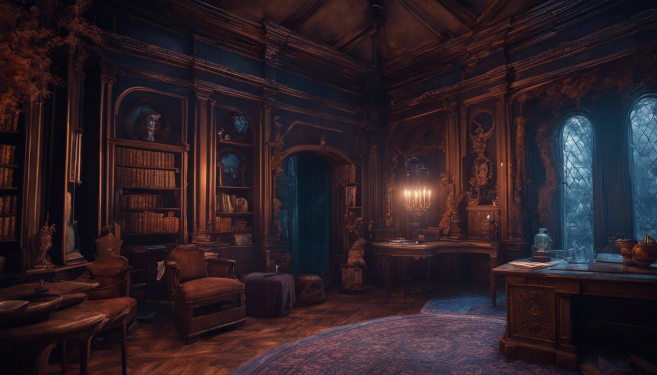 Haunted Mansion Interior Concept Art in Unreal Engine