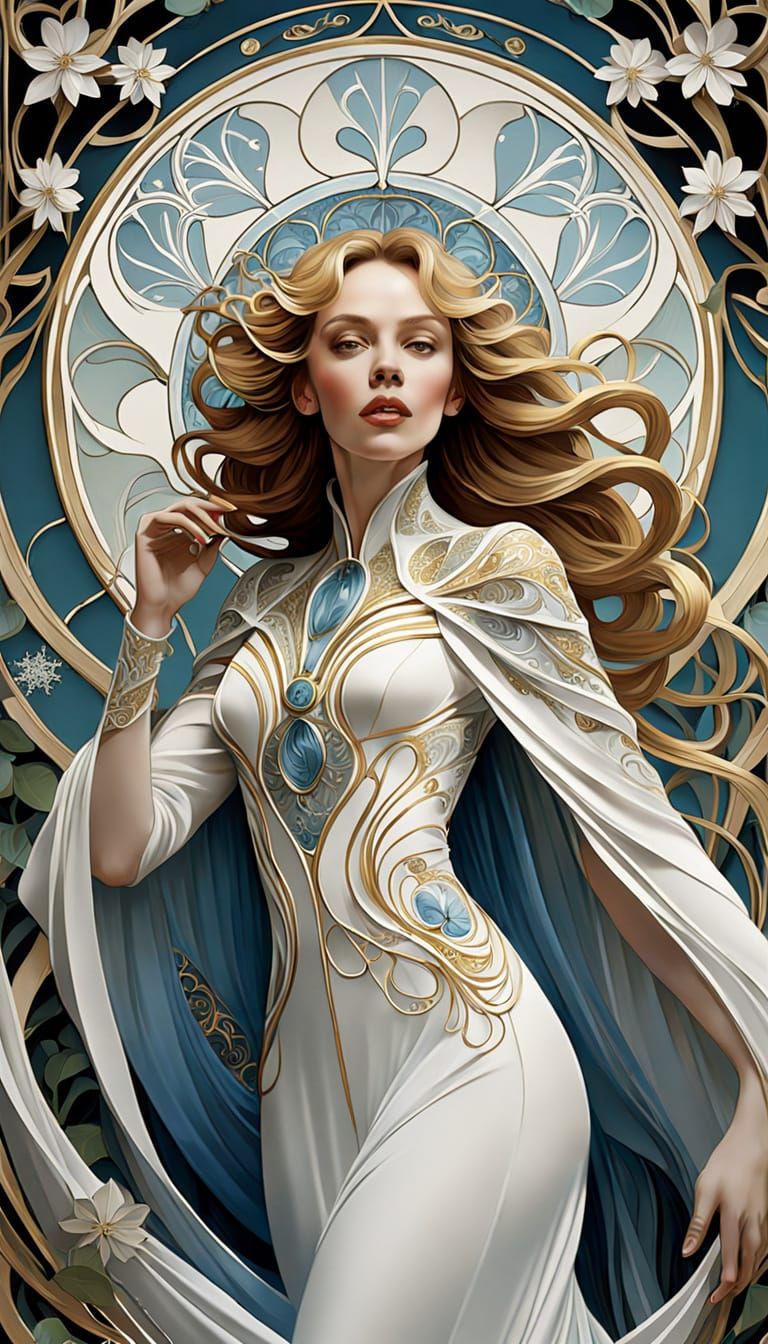 Elegant Kylie Minogue in Art Nouveau Revival