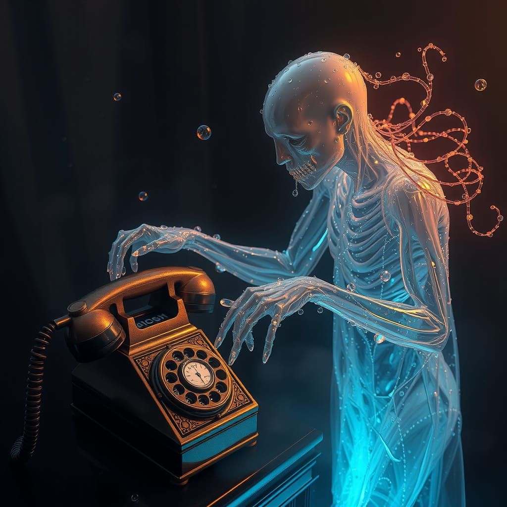 Water Wraith Reaches for Antique Telephone in a Haunting, Ul...