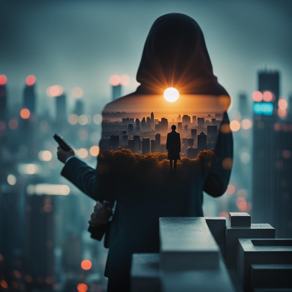 Dramatic Silhouette in Moody Cinematic Style