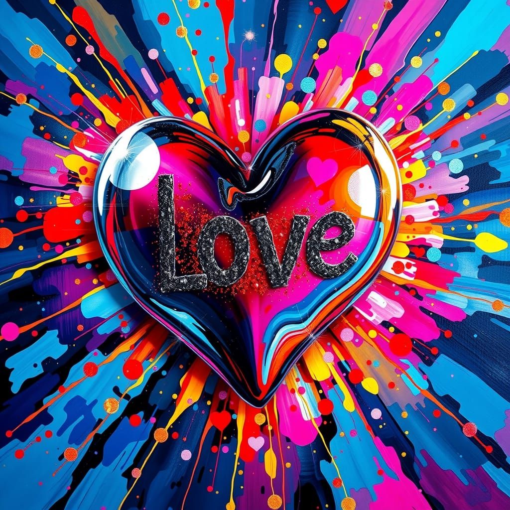 Radiant Heart in Neo-Impressionist Style