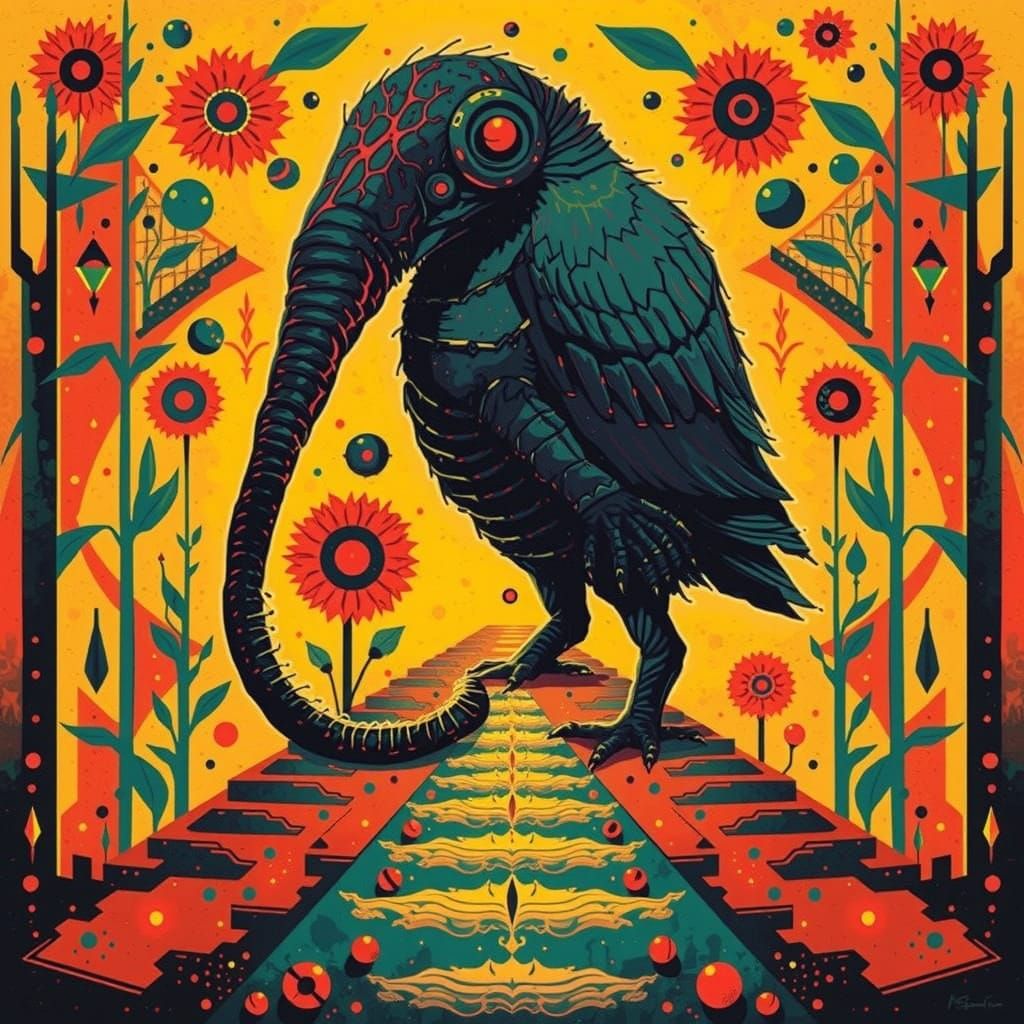 Homonculus-Empath: Pop Art on Stone with Alchemy Elements