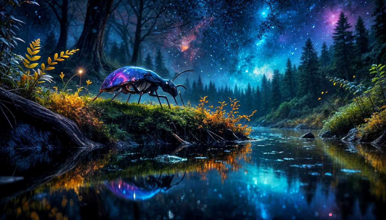 Moonlit Forest Dreamscape in Disney Style