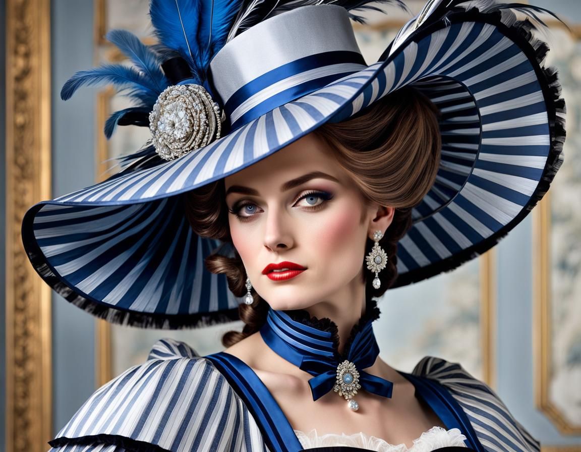 Elegant Bourgeoise in 19th Century Fashion