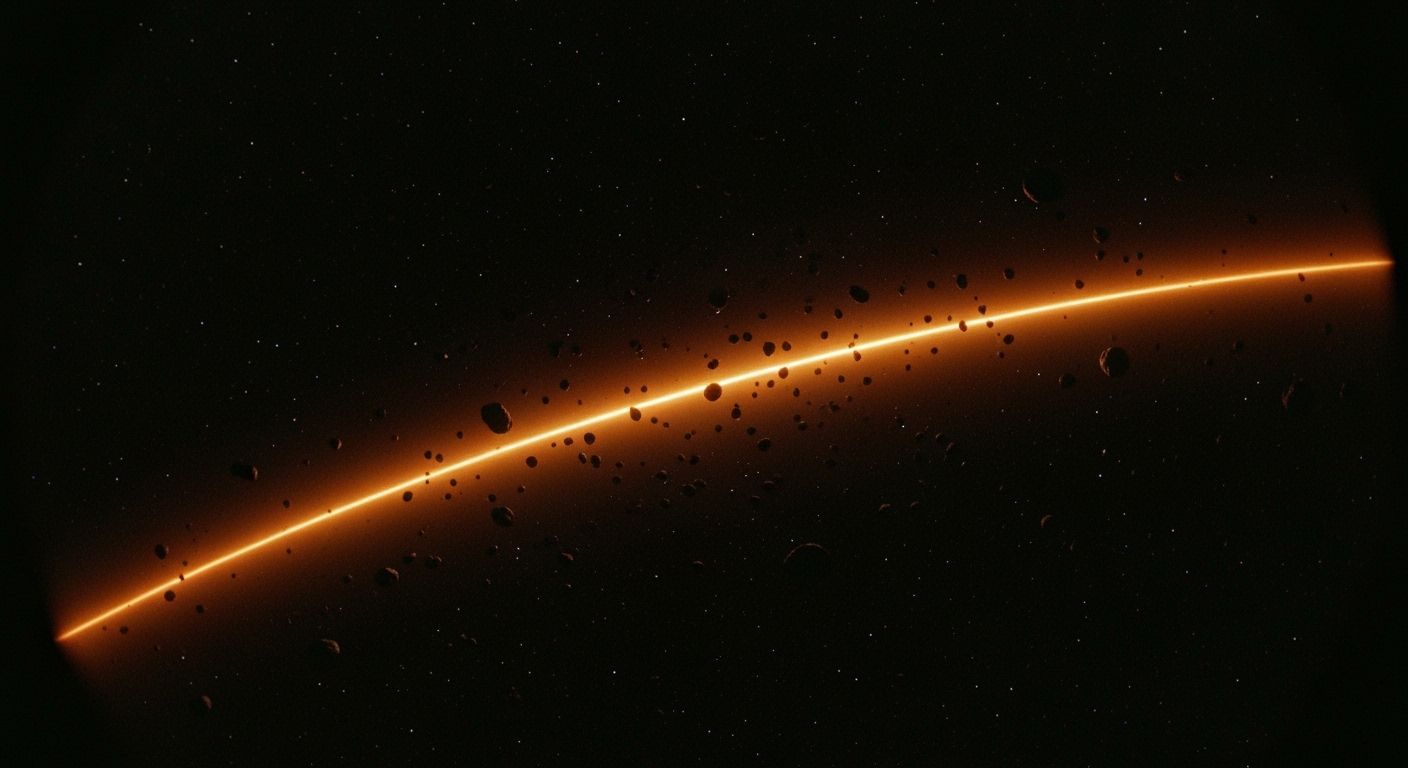 Sci-Fi Lighthouse Guides Through Asteroid Field