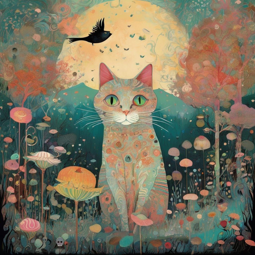 Charming Bobcat Illustration in Pastel Colors