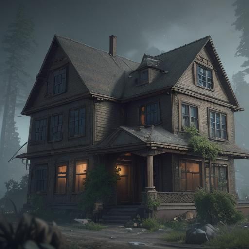 3D House Render in Game Cinematic Style