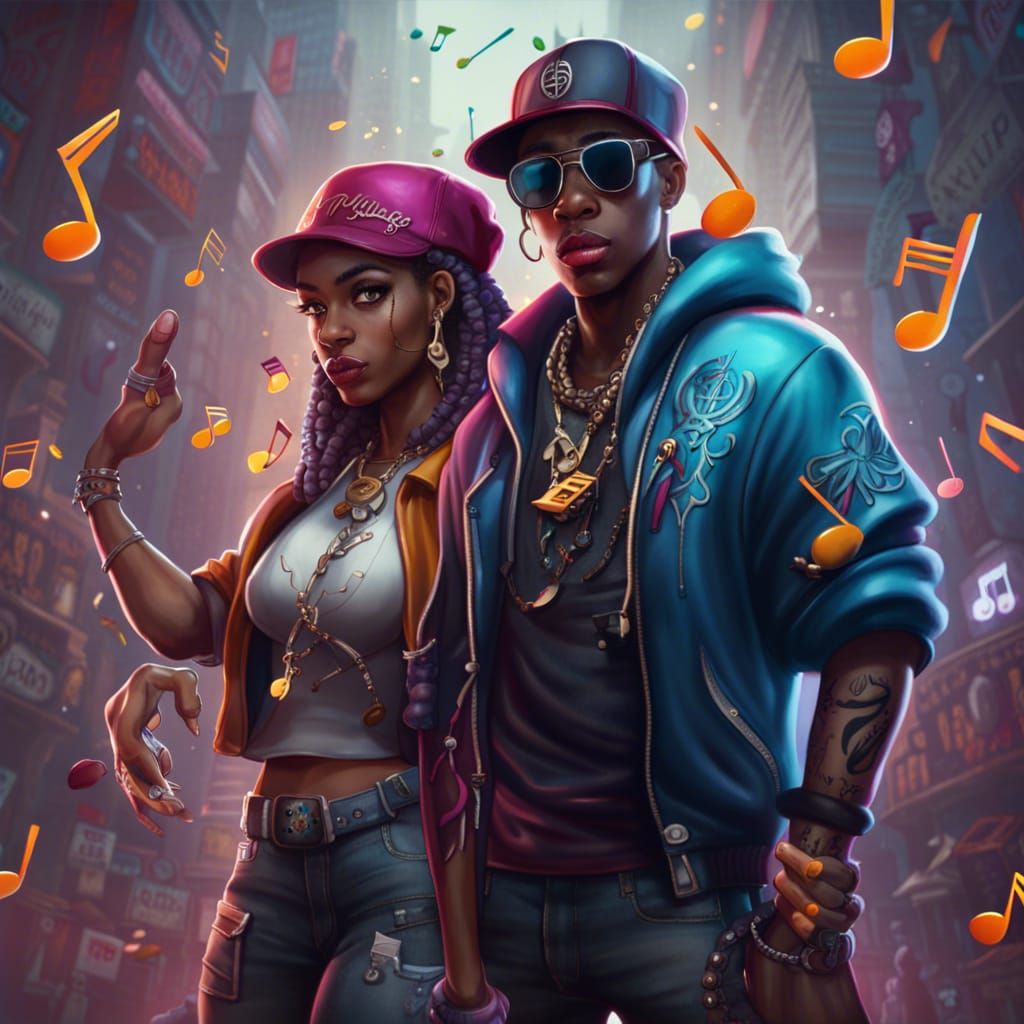 Hip Hop Gangsters in Detailed Matte Painting