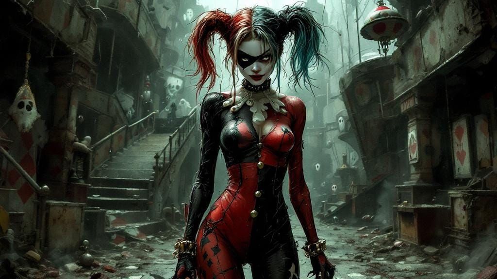 Harley Quinn in Ruined Amusement Hall