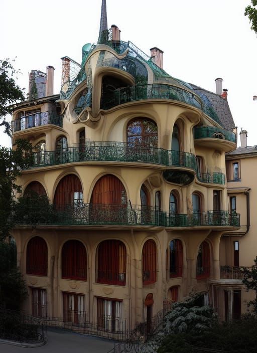 Art Nouveau Mansion Interior in Jugendstil Style