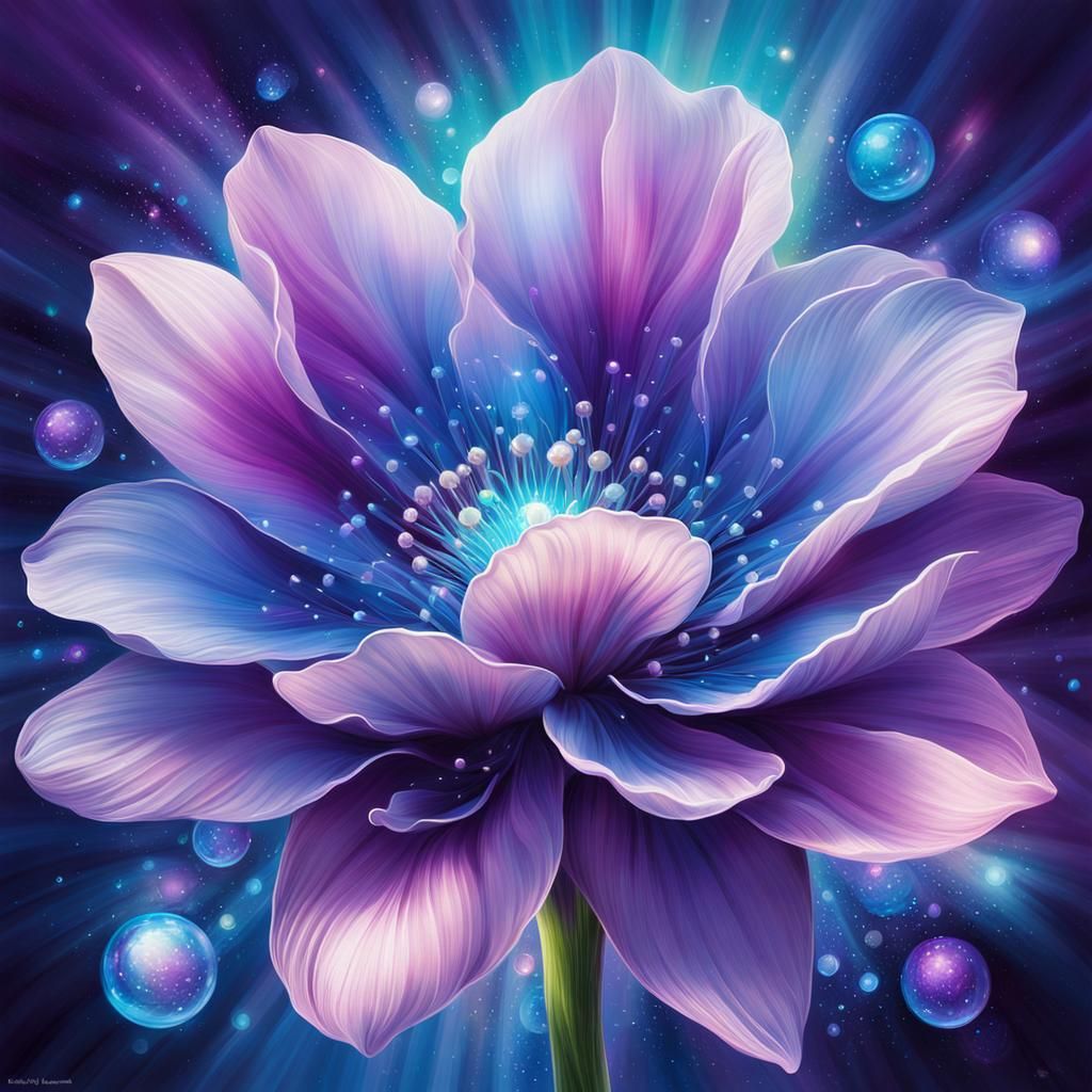 Mystically Enchanting Flower in Astral Digital Painting
