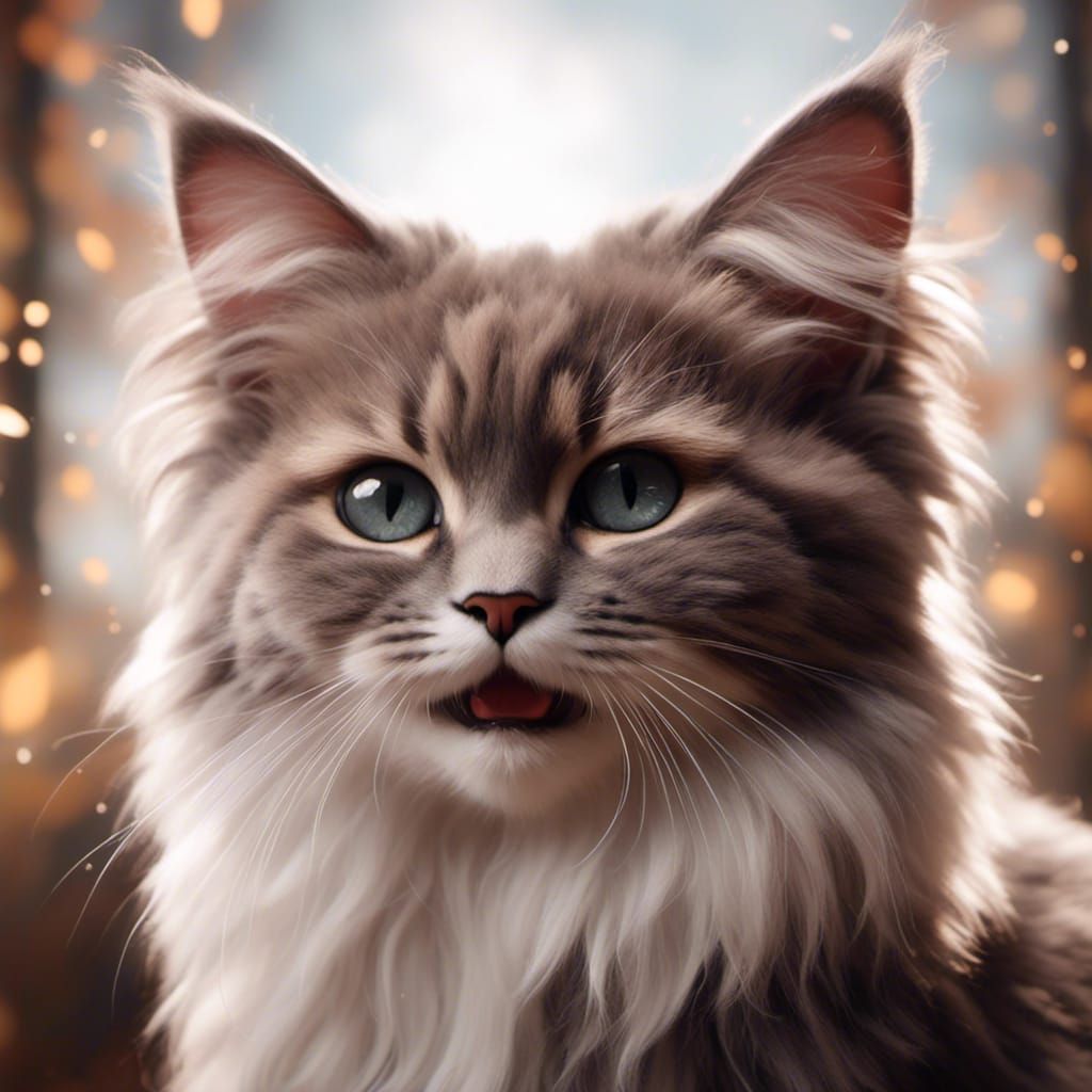 Beautiful Cat Portrait Enhanced by AI