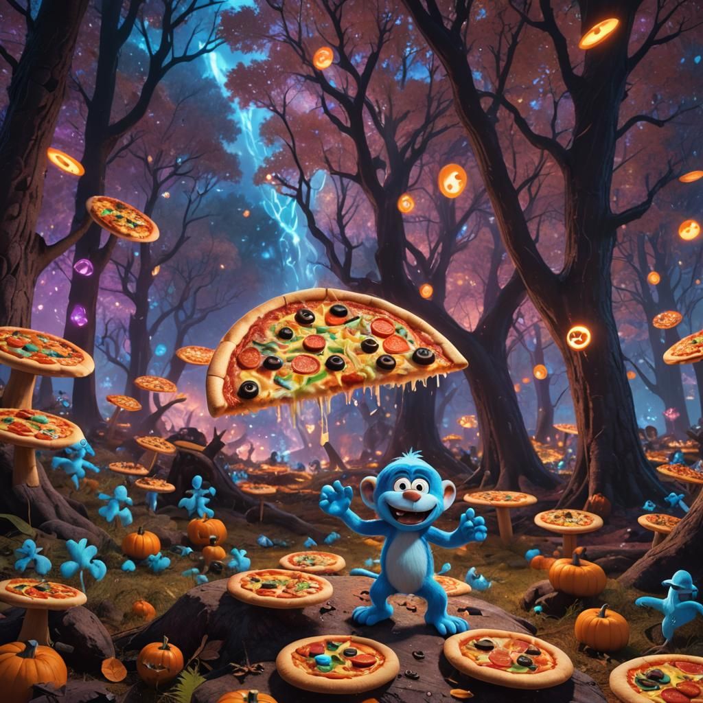 Smurf Monkey's Halloween Feast in Neon Forest