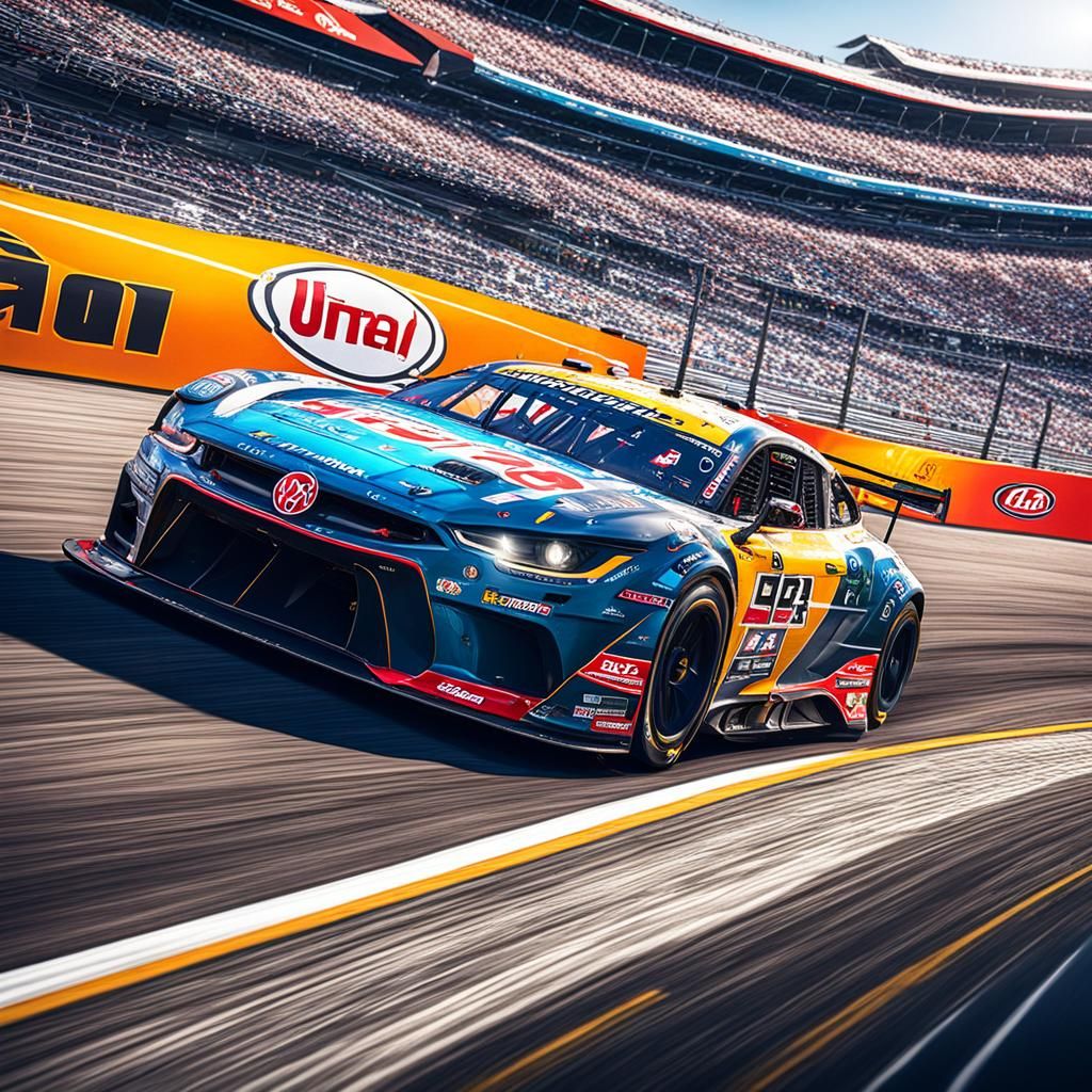 Nascar Race at Daytona in Detailed Digital Art