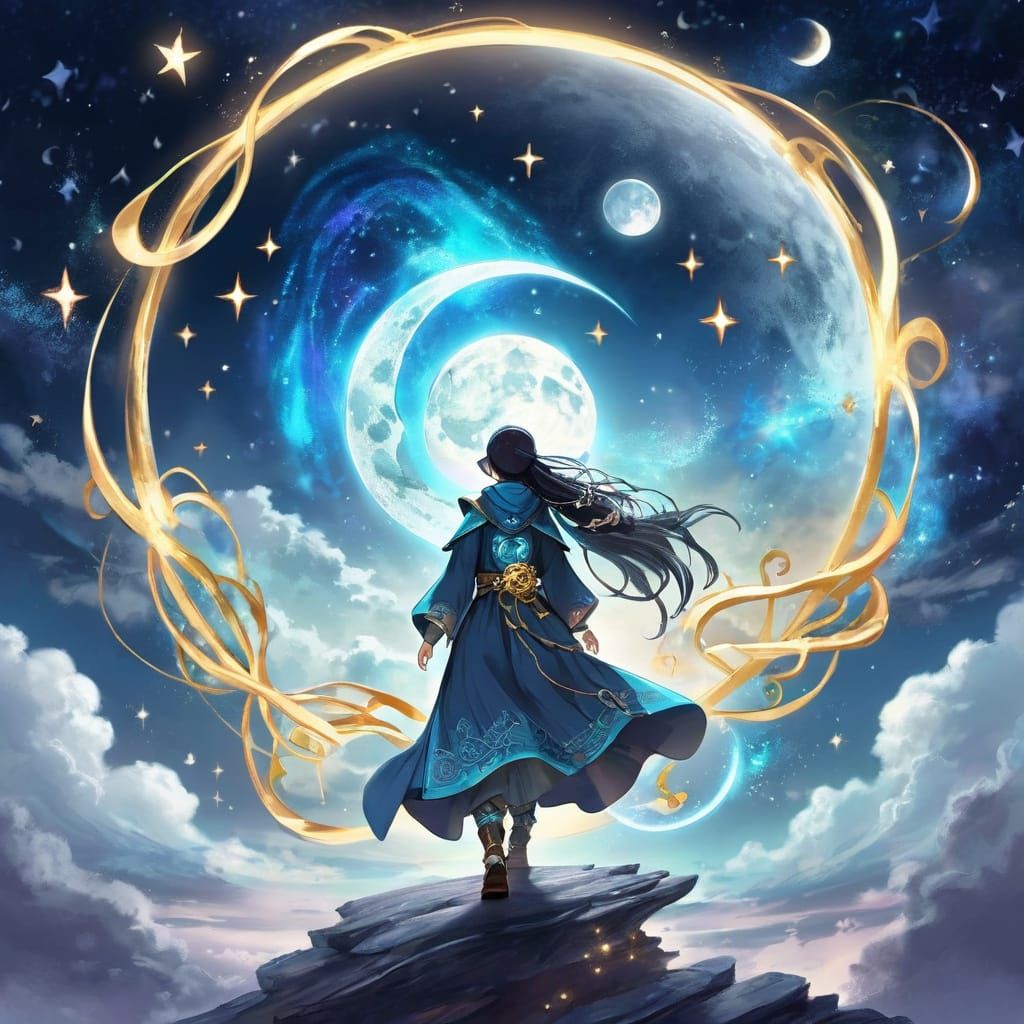 Ethereal Lunar Goddess Radiates Celestial Energy