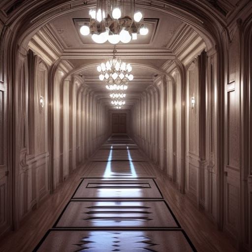 Infinite Hallway: Hyperdetailed Concept Art