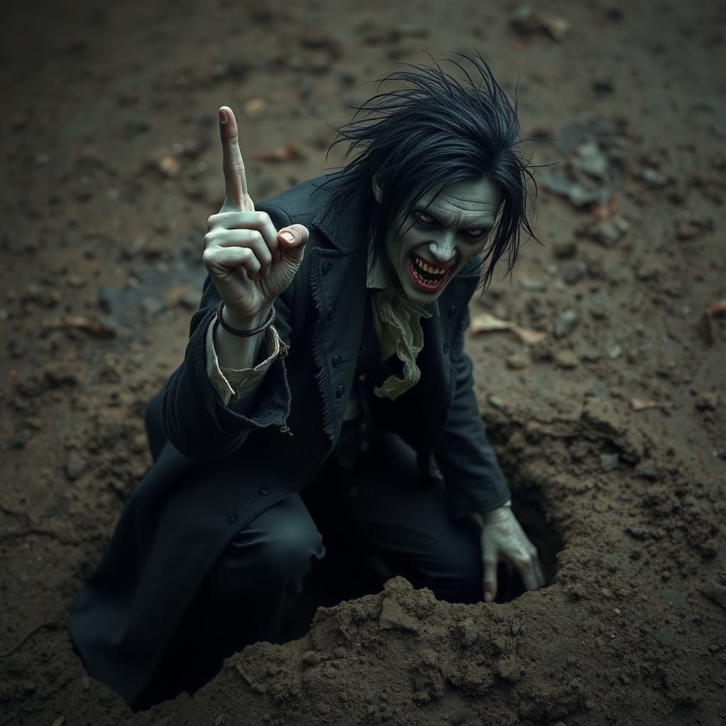 Victorian Zombie Emerges from the Grave in Defiance