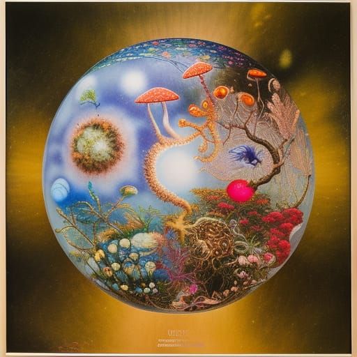 Rotating Sphere in Box with Mycelium Network