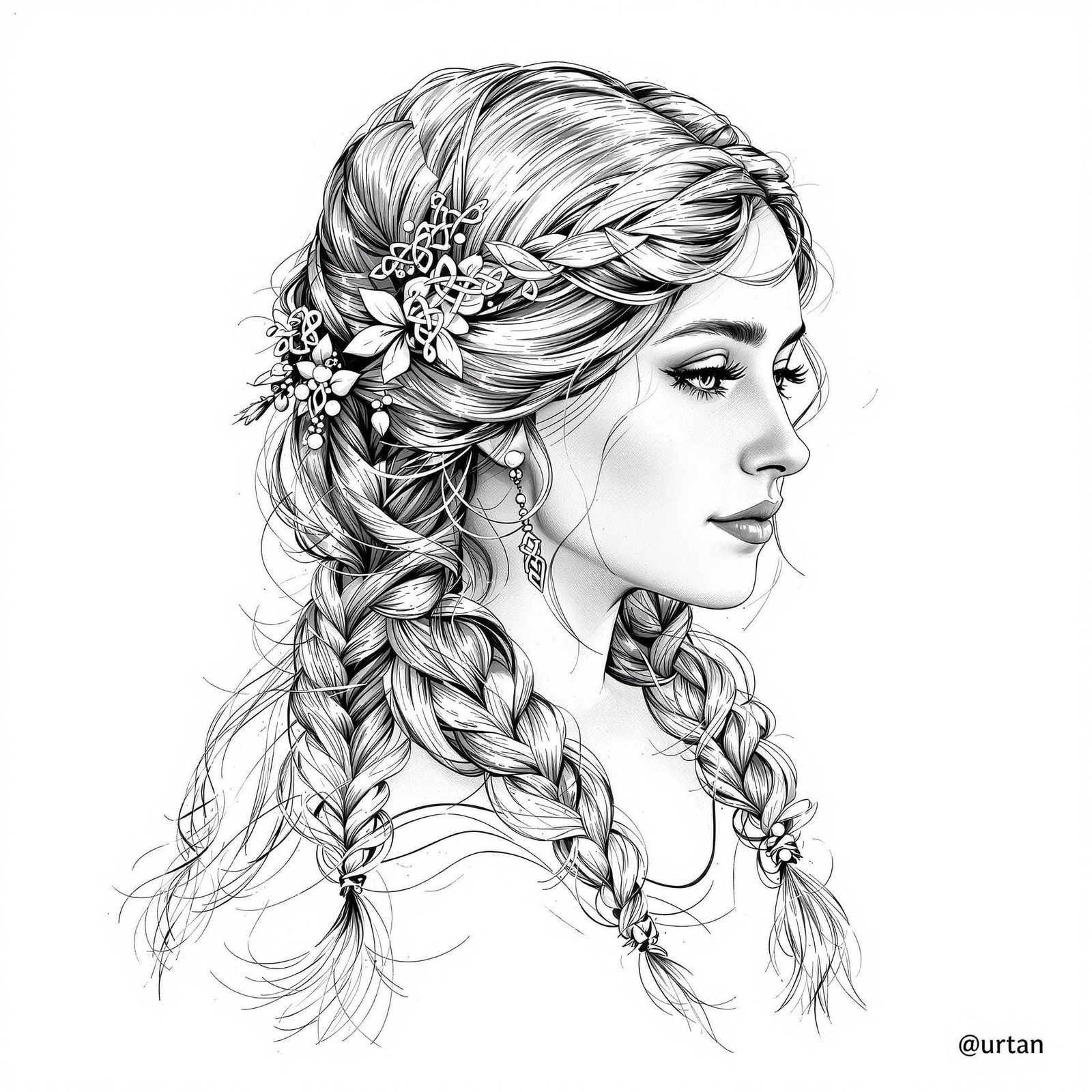 Elegant Irish Woman in Art Nouveau Style