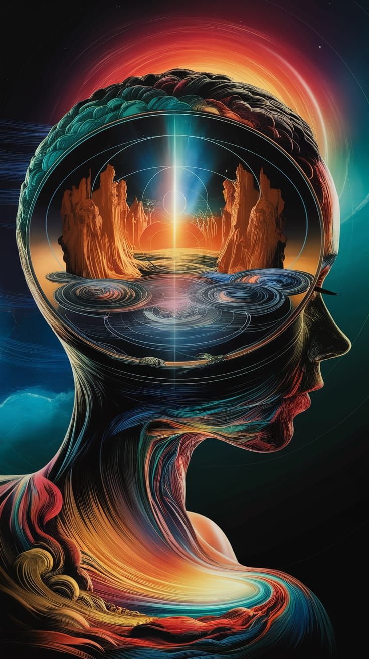 Surreal Mindscape: Inside a Woman's Head