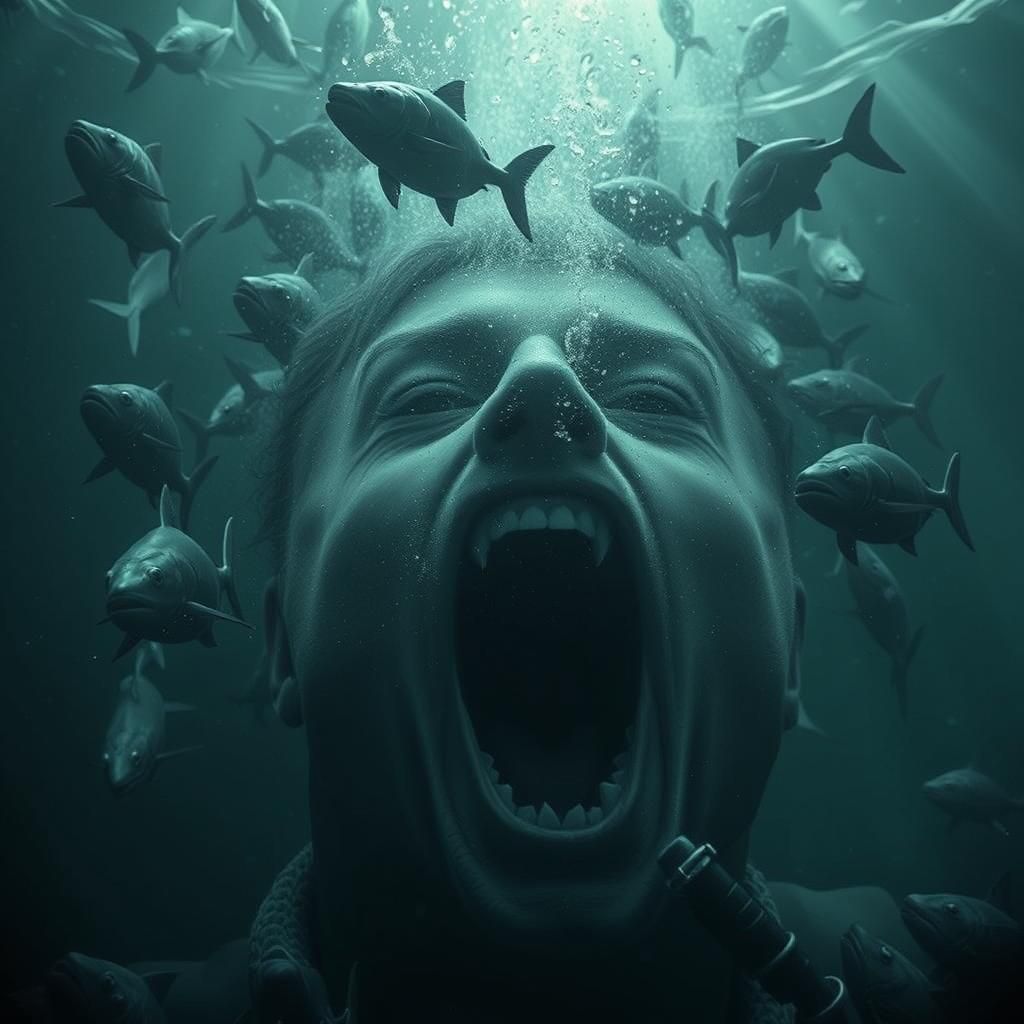Diver's Nightmare: Piranha Attack in Hyper-Realistic Photo