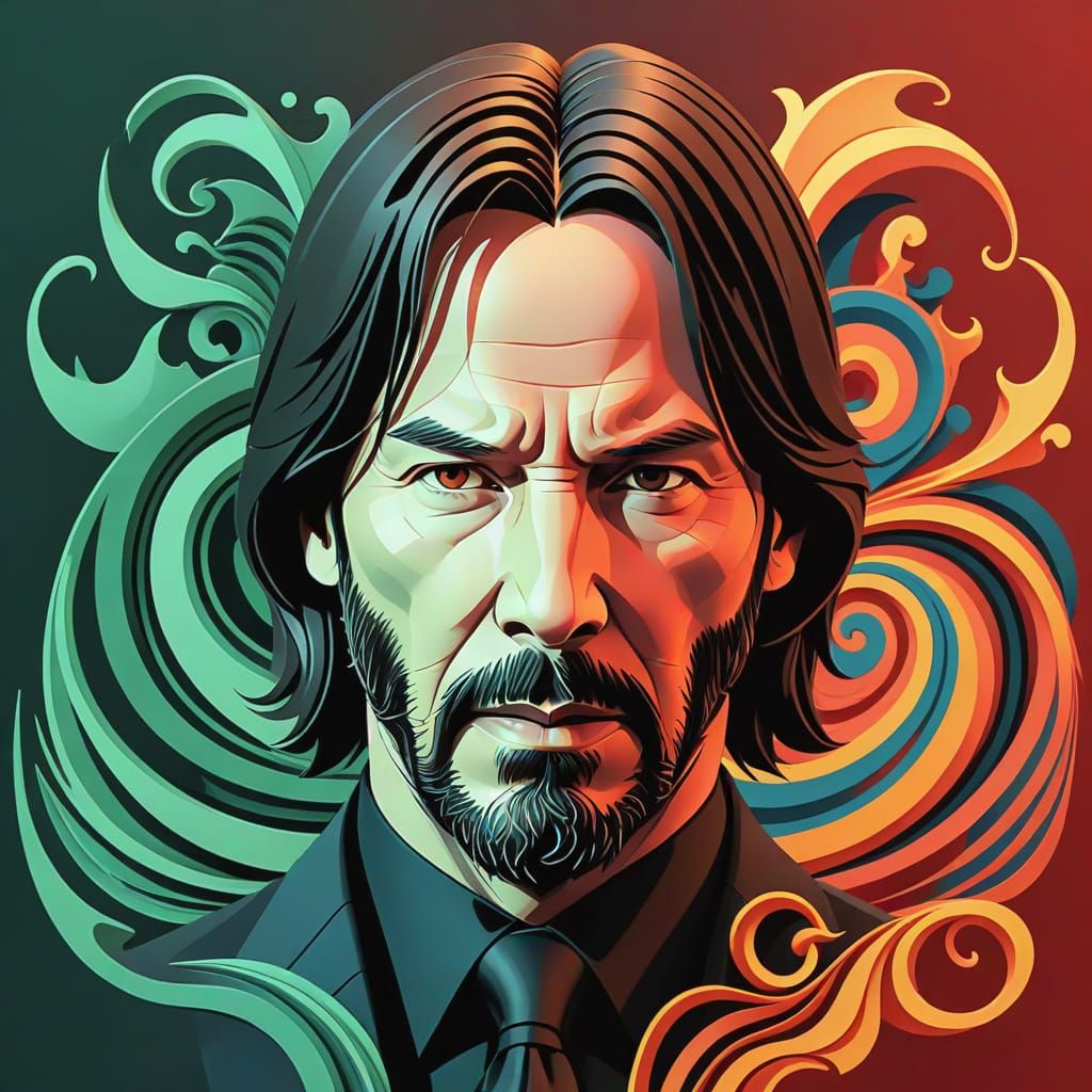 John Wick Abstract Vector Fractal Art