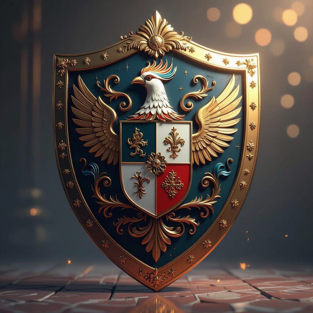 Highly Detailed Shield with Intricate Gand Family Crest