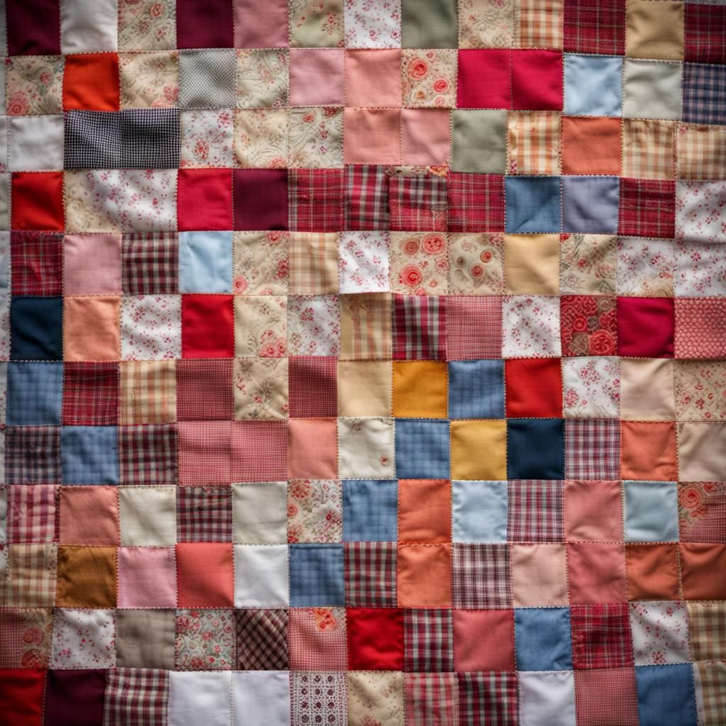 Colorful Patchwork Quilts with Varied Textile Patterns