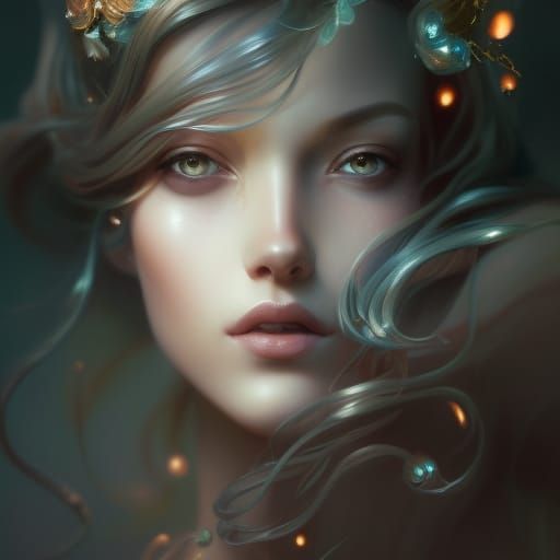 Steampunk Girl Portrait in Rococo Style