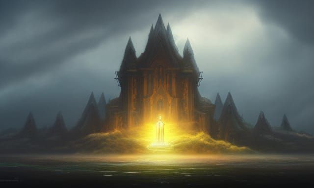 Esoteric Weather Deity: Detailed Matte Painting