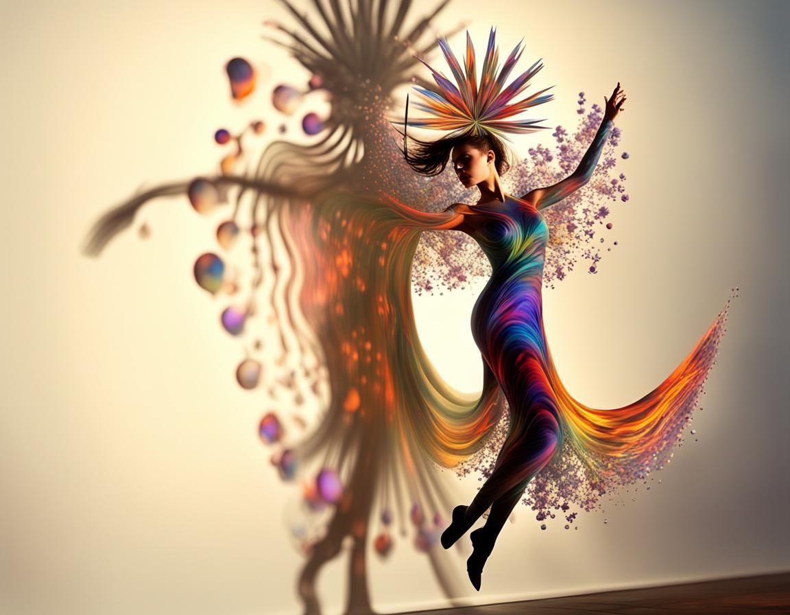 Exploding Teardrop Arabesque in Prismatic Wind