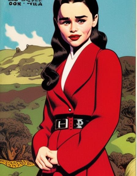 Vintage Comic Book Illustration of a Young Woman