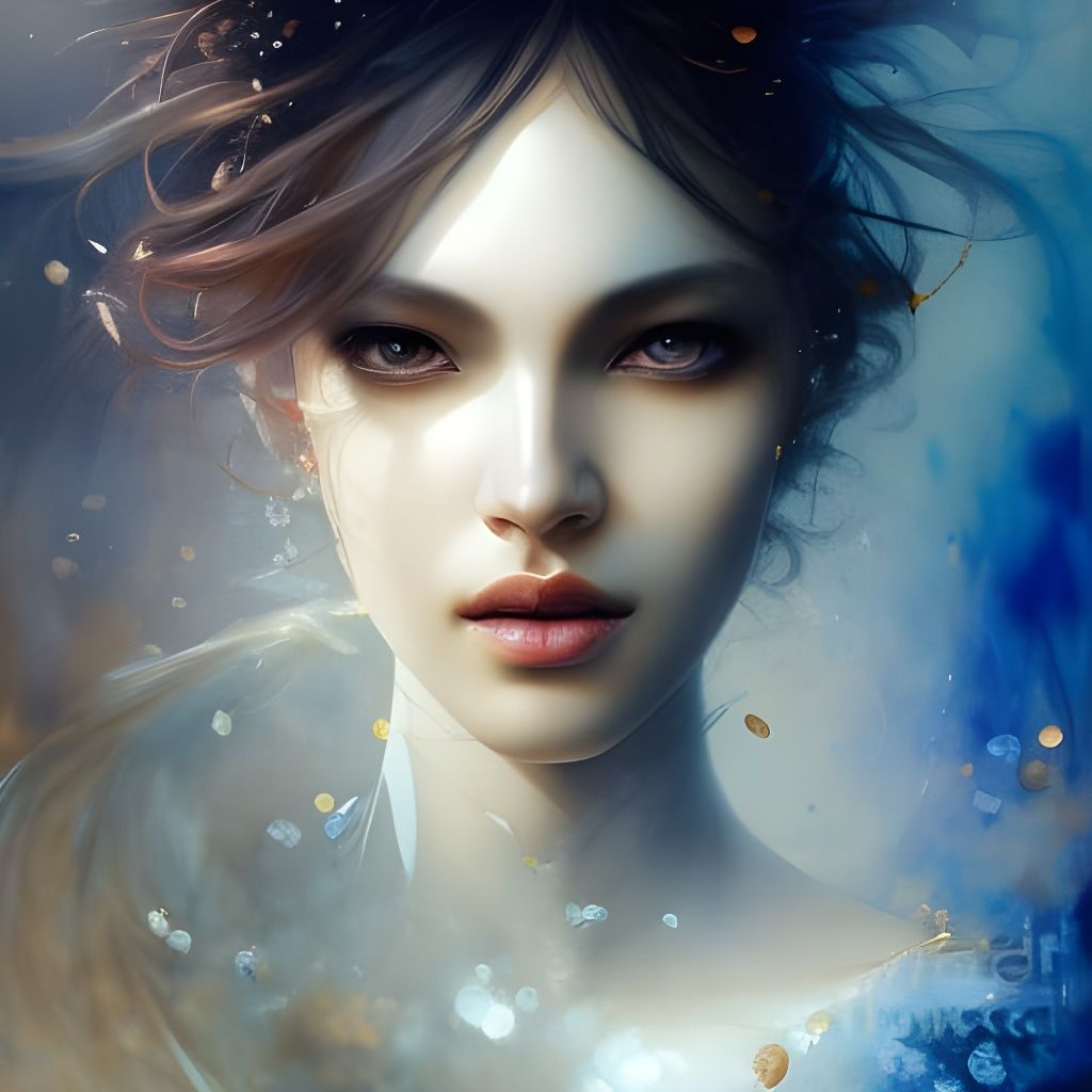 Fantasy Portrait in Watercolor Style with Bokeh