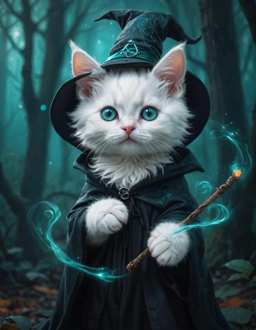 An adorable witch cat 🪄