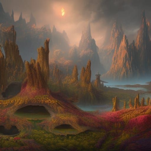 Fantastical Matte Painting of a Woman in Unreal Engine