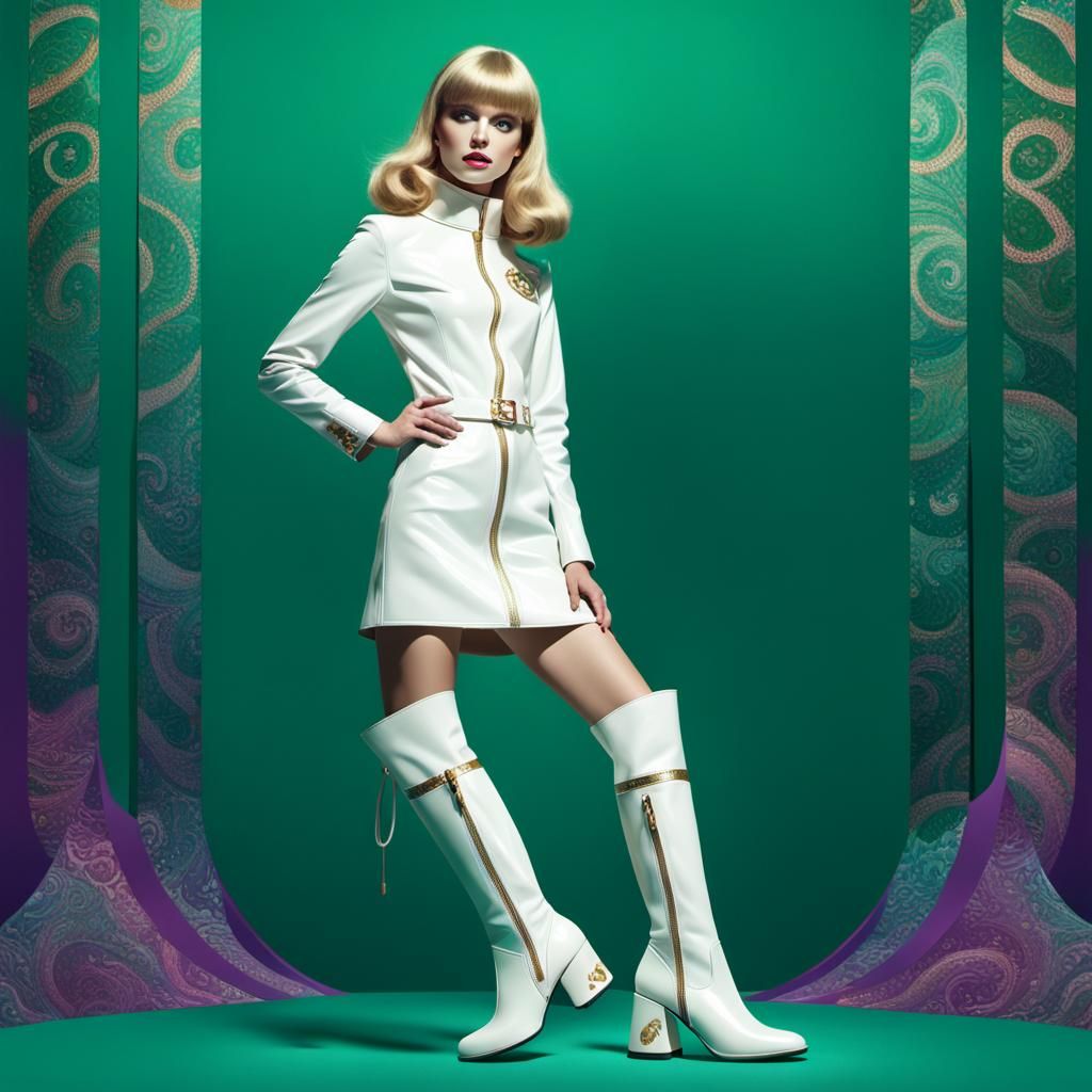 1960s Mod Fashion Model in Go-Go Boots