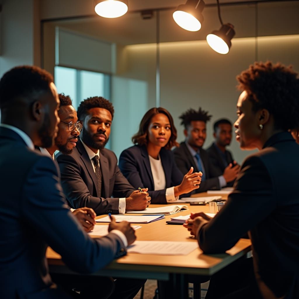 Dynamic Meeting of Young Professionals in Cinematic Style